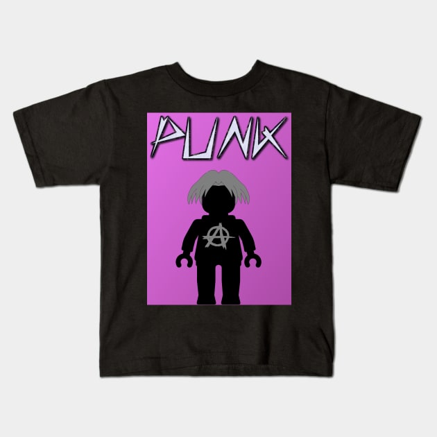 Punk Guitarist Minifig, Customize My Minifig Kids T-Shirt by ChilleeW